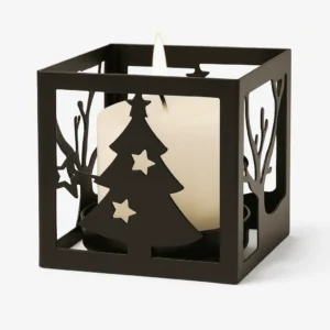 Portavelas Navidad Santa Claus Metal