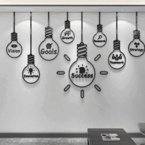 Cuadro Decorativo de Metal con Diseño focos
