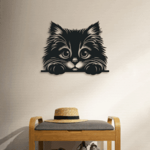 Cuadro Decorativo de Metal con Diseño gatito