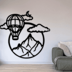Cuadro Decorativo de Metal con Diseño globo aerestotatico
