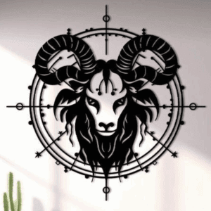 Cuadro Decorativo de Metal con Diseño macho cabrio