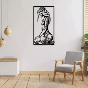 Cuadro Decorativo de Metal con Diseño mujer geometrica