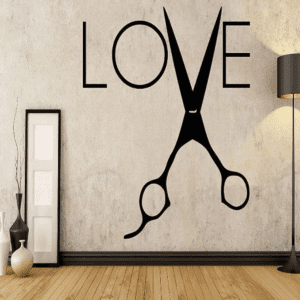 Cuadro Decorativo de Metal con Diseño scissors and love