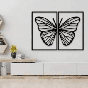 Cuadro Decorativo de Metal con Diseño mariposa