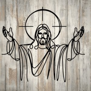 Cuadro Decorativo de Metal con Diseño Cristo Nazareth | Interior y Exterior | Estilo Industrial