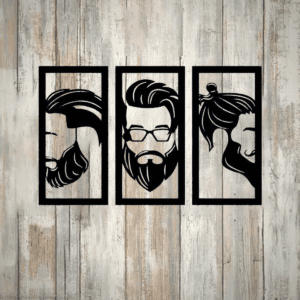 Cuadro Decorativo de Metal con Diseño barbería |Interior y Exterior | Estilo Industrial