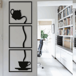 Cuadro Decorativo de Metal con Diseño taza de te