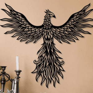 Cuadro Decorativo de Metal con Diseño fenix