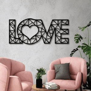 Cuadro Decorativo de Metal con Diseño love letter