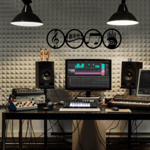 Cuadro Decorativo de Metal con Diseño notas de musica