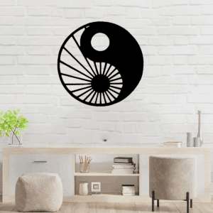 Cuadro Decorativo de Metal con Diseño Yin Yang