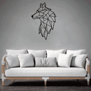 Cuadro Decorativo de Metal con Diseño lobo