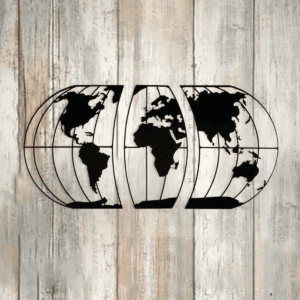 Cuadro Decorativo de Metal con Diseño mapa mundo