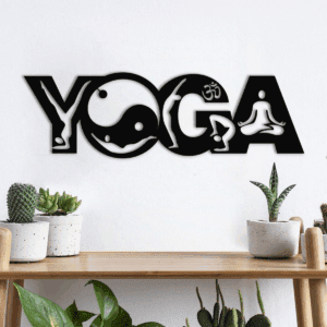 Cuadro Decorativo de Metal con Diseño yoga| Interior y Exterior | Estilo Industrial