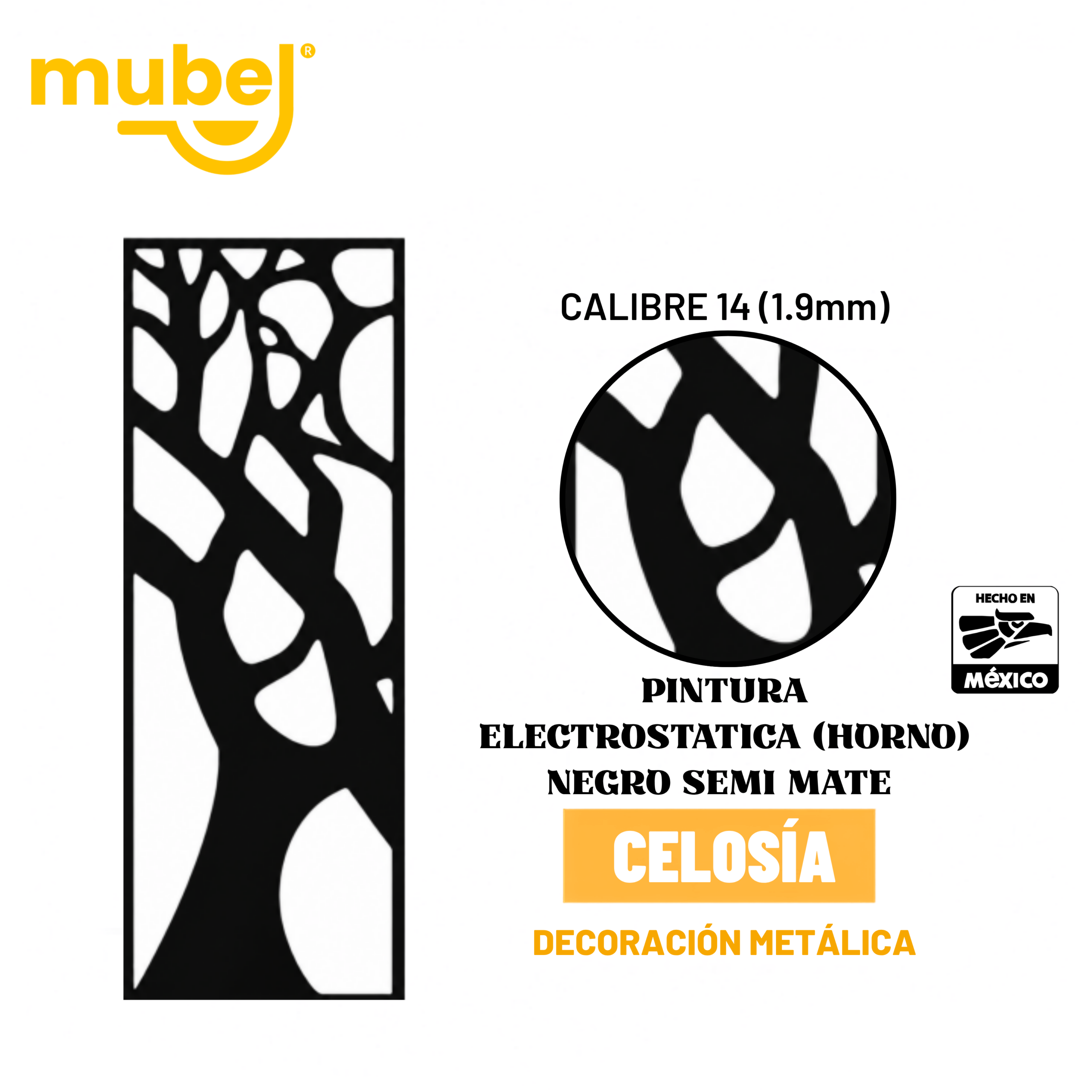 Celosía metálica MUBEL — M14 Celosía metálica MUBEL diseño M14 en negro semimate