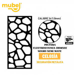 Celosía metálica básica con pintura negra semimate 13 Celosía metálica MUBEL diseño M17 en negro semimate