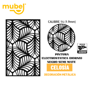 Celosía metálica básica con pintura negra semimate 3 Celosía metálica MUBEL diseño M3 en negro semimate