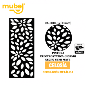 Celosía metálica básica con pintura negra semimate 10 Celosía metálica MUBEL diseño M12 en negro semimate