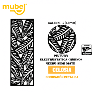 Celosía metálica básica con pintura negra semimate 6 Celosía metálica MUBEL diseño M6 en negro semimate