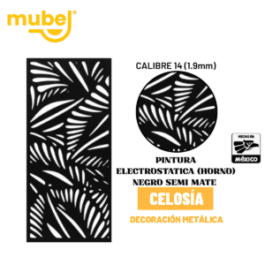Celosía metálica básica con pintura negra semimate 15 Celosía metálica MUBEL diseño M22 en negro semimate